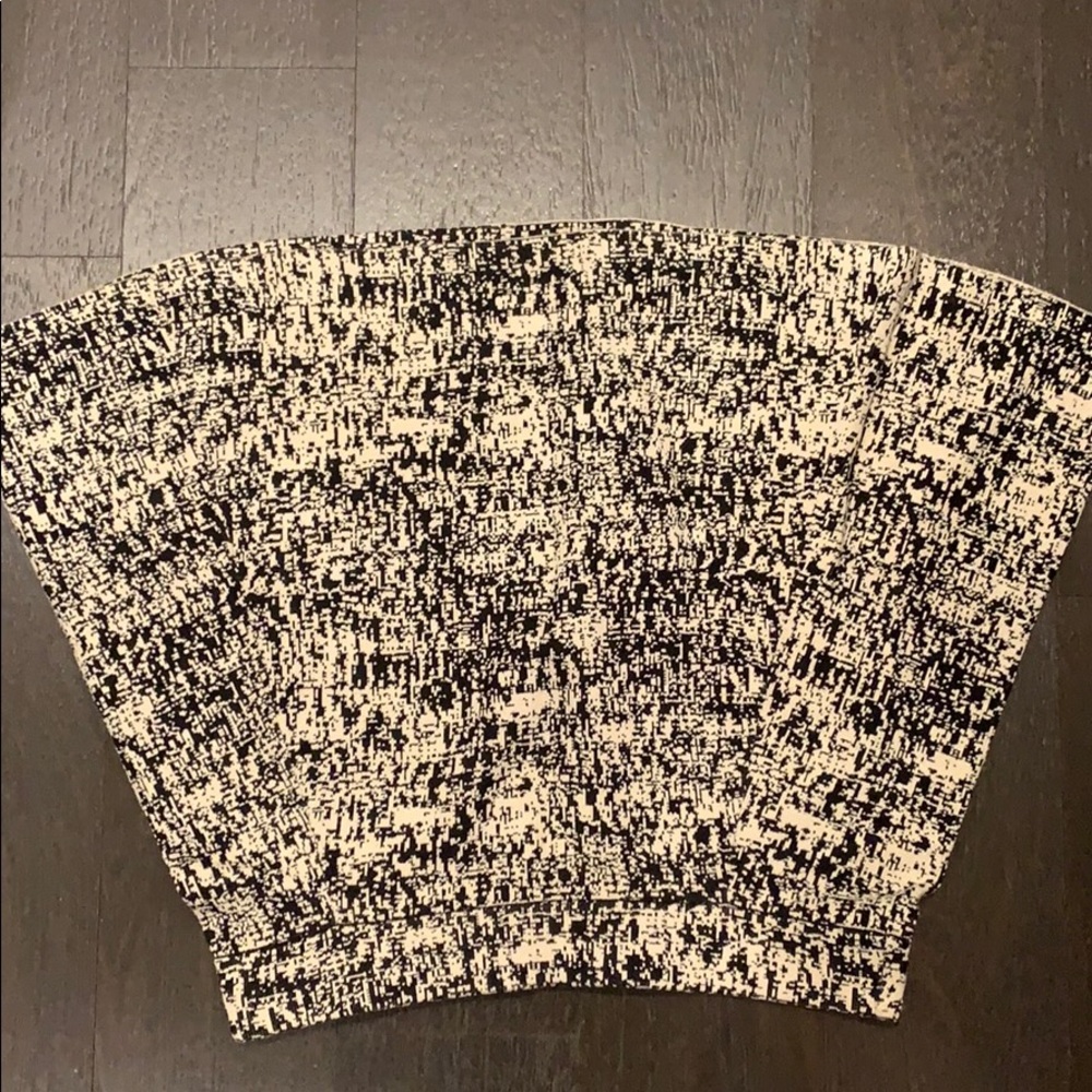 Patterned black and cream a line skirt